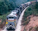 Seaboard Coast Line B23-7 #5109 heads north for Frisco's East Thomas Yard at Birmingham with interchange train #334 